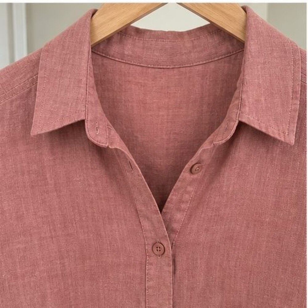 Rust Pleated Blouse - Picture 4 of 6